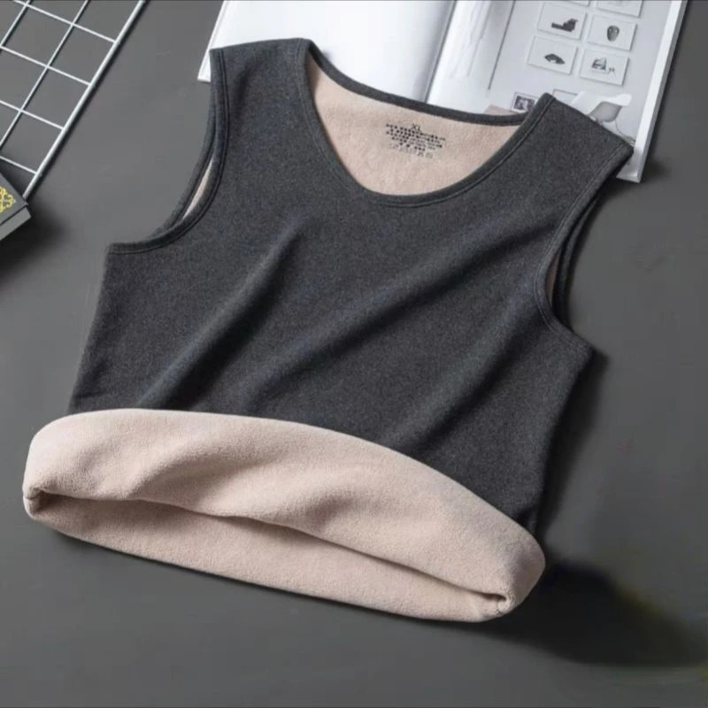 Men Autumn Winter Thermal Underwear Tops Body Sleeveless Vest Invisible Thermo Warmer Tank for Keep Warm J16 241111