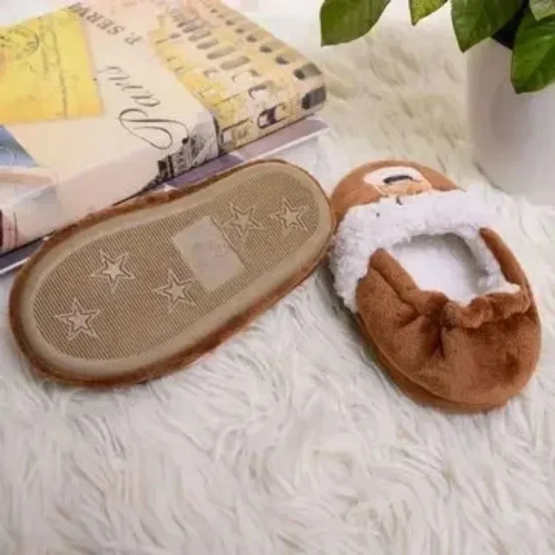 Childrens winter soft cute shoes baby warm thick shoes boys and girls cartoon Christmas casual slider 241111CJ