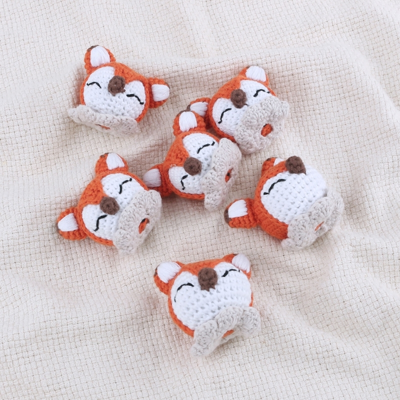 F62D Animal Rattle Crochet Bead Pacifier Clip DIY Accessories Baby Care Product
