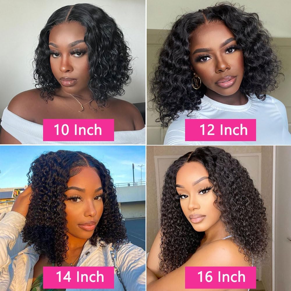 Wear and Go Glueless Wigs Human Hair Pre Plucked Pre Cut Water Wave Bob Wig brazilian Hair Wigs 180% Density 5x5 Hd Lace Closure Wigs full hd Curly Wi