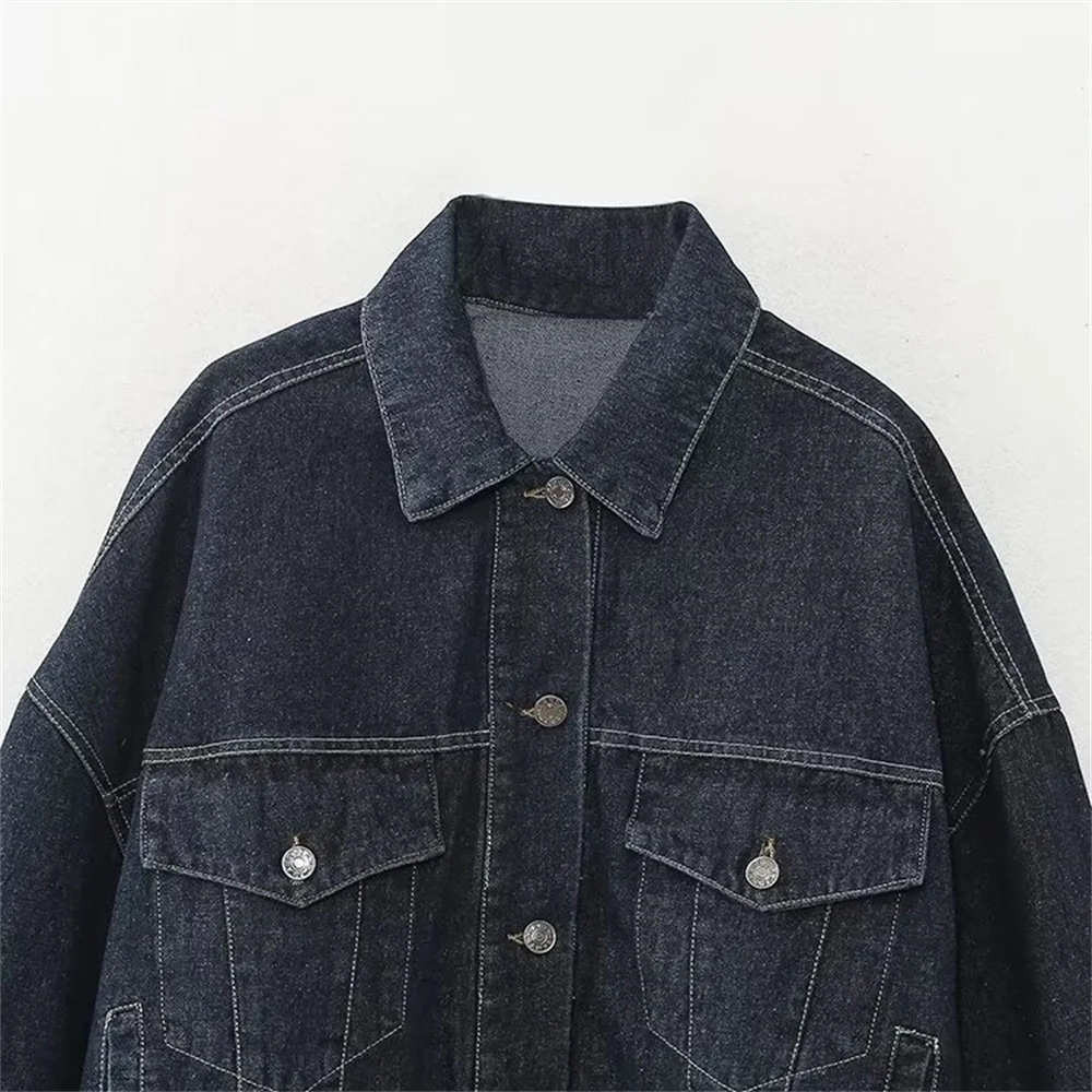 Autumn Womens Fashion Versatile European and American Style Cowboy Jacket Pants Set 241111