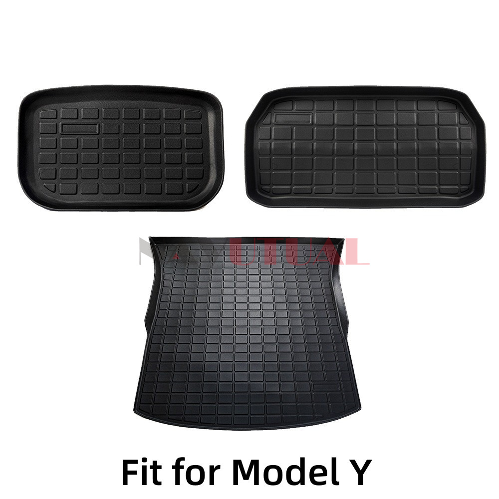 For Tesla Model Y Rear Seats Back Protector Anti-Kick Mats TPE Seat Cover & Trunk Mats Foot Pad Model 3 Y 2016-2023 Accessories