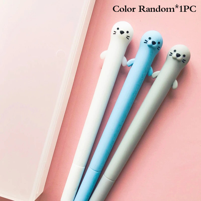 Cute Otter Silicone Gel Pen Rollerball Pen School Office Supply Student Stationery Writing Signing Tool Black Ink 0.5mm