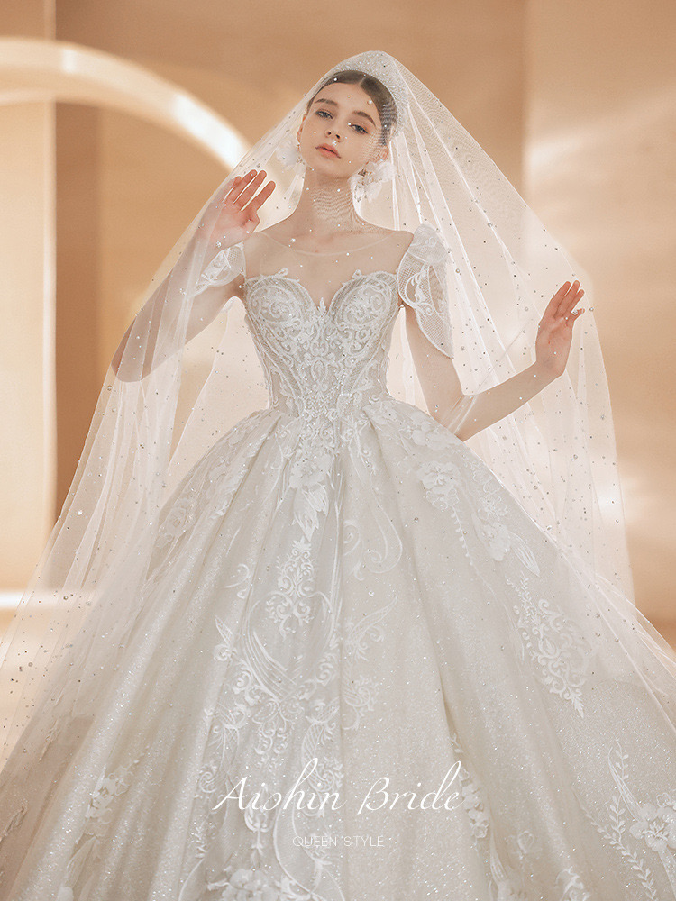 Gorgeous princess Wedding Gown Lace Applique Tulle A Line Ruched Custom Plus Size Country vestido de novia Vintage Bridal Gowns beach boho Dresses