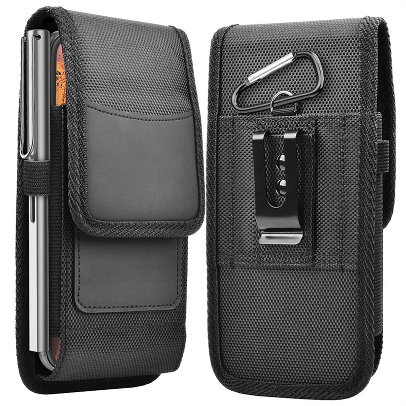 Universal 3.5-7.5 inch Phone Nylon Pouch Cell Phone Belt Clip Carrying Holster Case Waist Bag For iPhone 16 15 14 Plus Pro Max Samsung S25 S24 S23 Xia