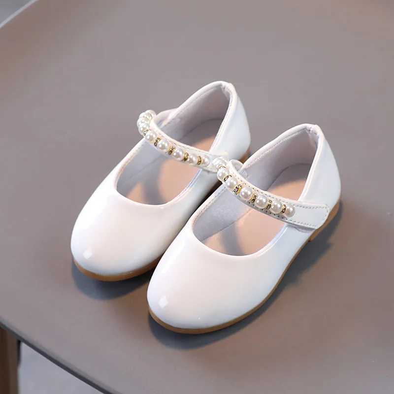 Zapatos Ni a Girls Leather Shoes 2023 New Pearl Princess Shoes Fashion Mary Jane Shoes Lolita Shoes Girls Shoes Childrens Shoes Girls Dress X241111
