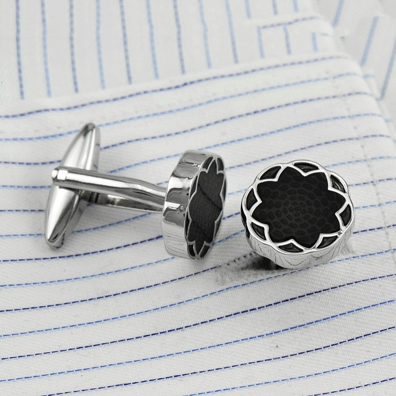 FLEXFIL Round Jewelry French Shirt Fashion Mens Cufflinks Button Black High Quality Free Delivery 241108