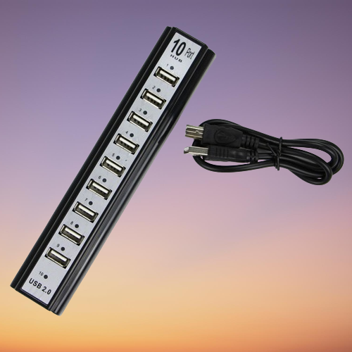 10 Port HiSpeed USB 20 HubPower Adapter for PC Laptop Computer mice keyboard external drives use USB HUB 20