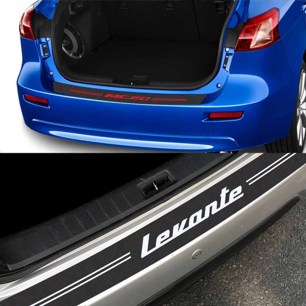 For Maserati Ghibli Levante MC20 Quattroporte Car Rear Bumper Guard Plate Trunk Stickers Vinyl Film Decal Auto Decor Accessories
