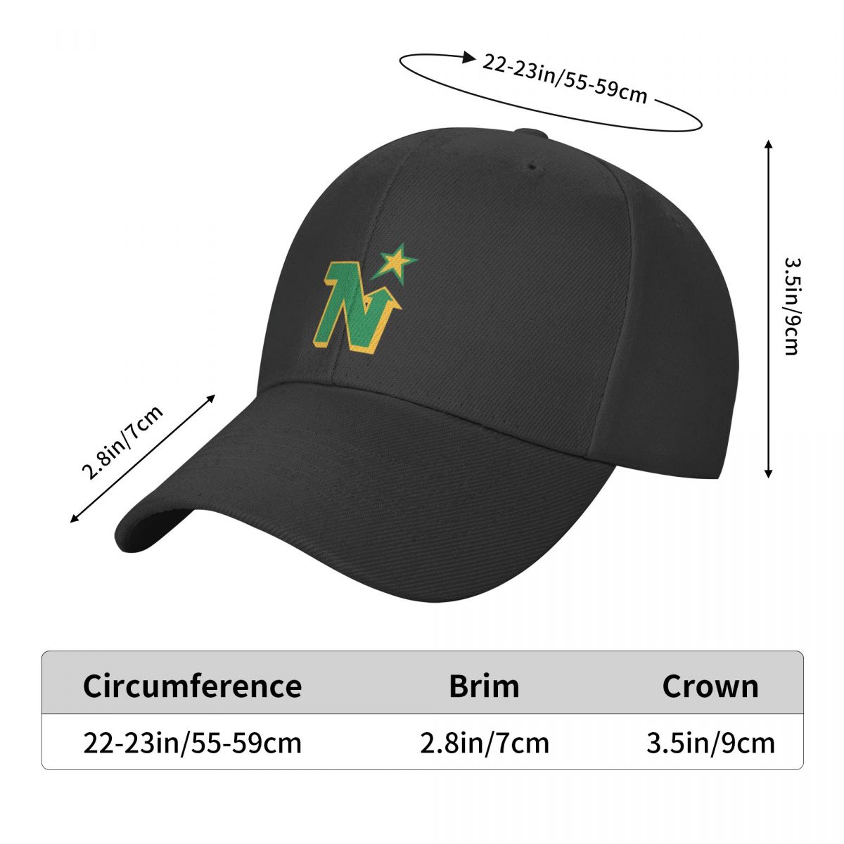 Minnesota North Stars Vintage Hockey Vintage Logo Baseball Cap Snapback Cap Bobble Hat Hip Hop Designer Man Hat Women's