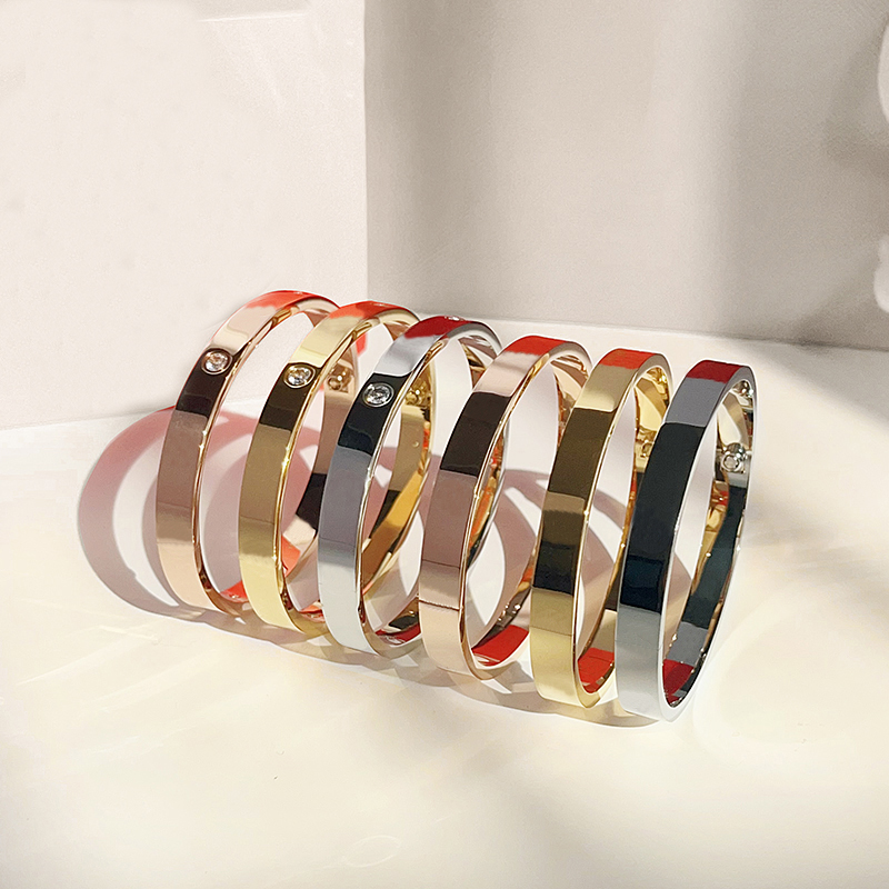 Classic Crystal Bracelet Luxury 6mm Couple Diamond Bracelet High Quality 316L Titanium Steel Designer Bracelet