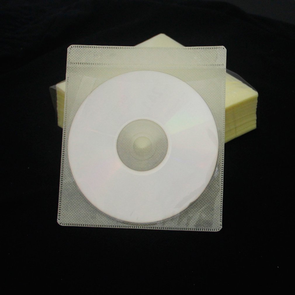 Hot New 100Pcs CD DVD Sleeves Plastic Thick Non-Woven Double-Sided Portable Colorful DVD Disc Folder Storage Bag random color