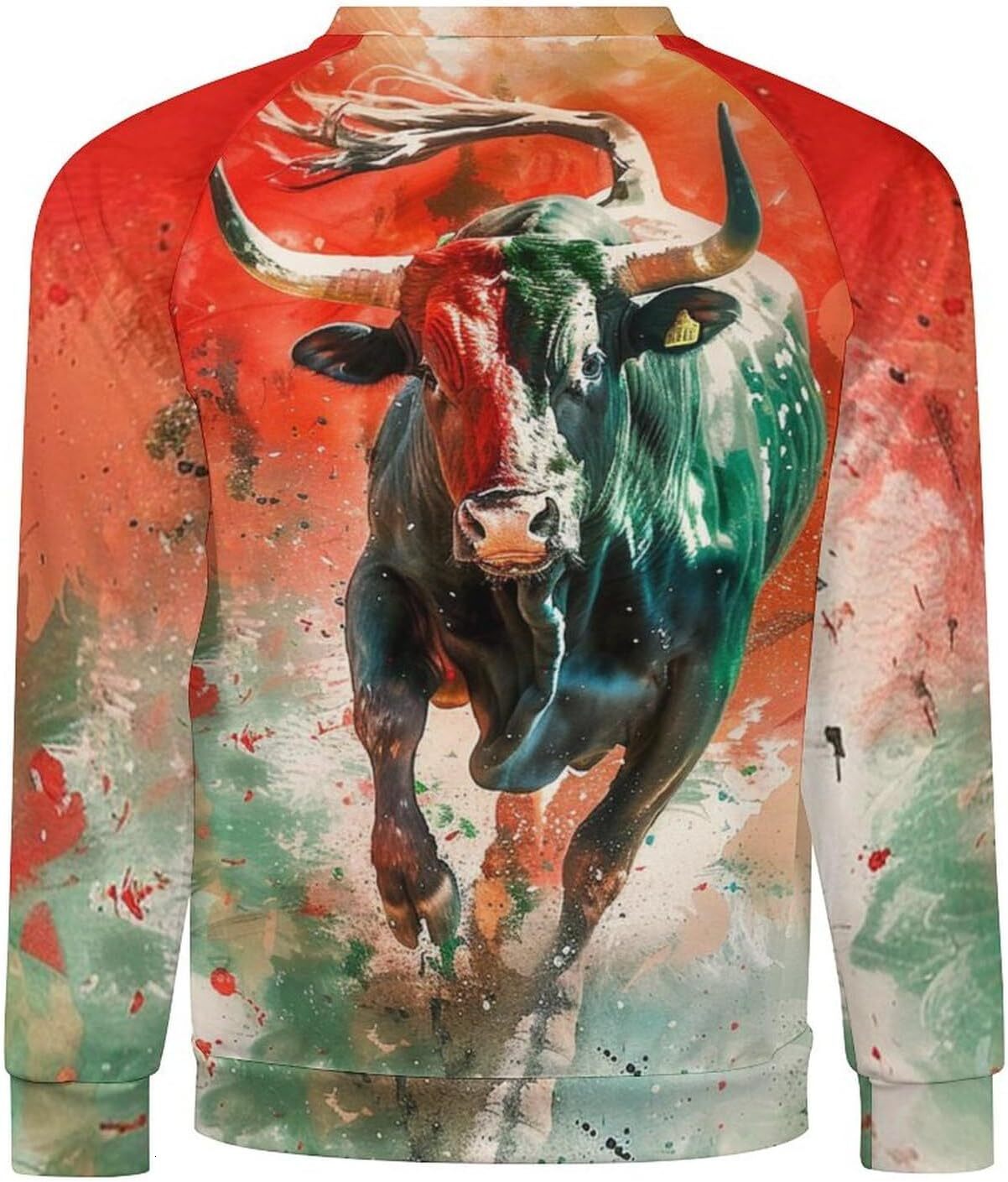Long Sleeve Shirts for Men sweatshirt Novelty Bullfighting Pullover Funny Bull Riding Graphic Sweatshirts T shirt Tee Streetwear Casual tops clothes