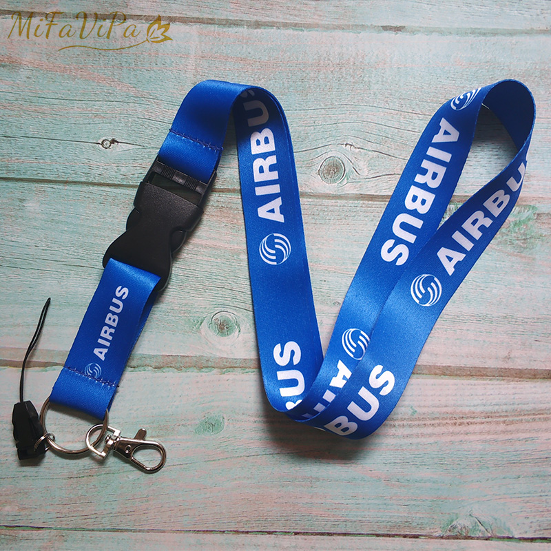 2 PCS Blue Airbus A310 Sleutelhange Cessna Keychain Airbus Neck Strap Chaveiro llavero Lanyard for ID Card Holder for Pilot