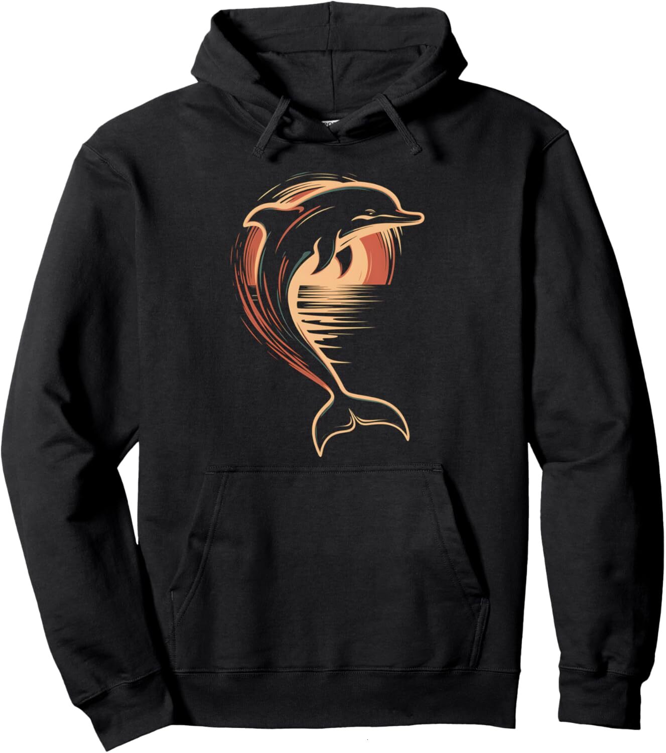Hoodie for Mens Womens Dolphin Sunset Ocean Animal Lover Marine Biologist Design Pullover Hoodie Graphic Hoodies sweatshirt cool