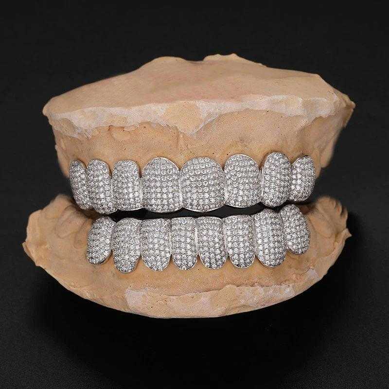 custom vvs moissanite iced out dia S sterg sier bg grills teeth grillz for men