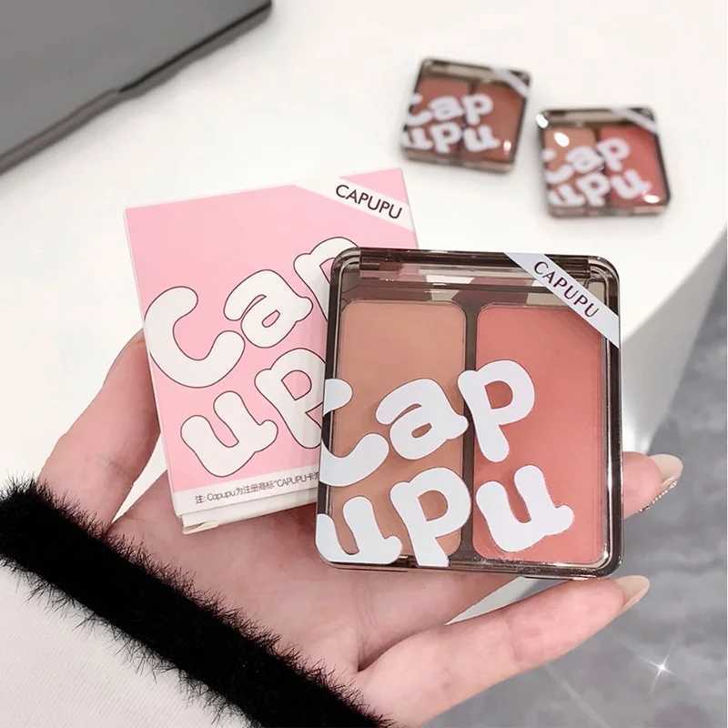 Bicolor Powder Blusher Palette Matte Natural Cheek Tint Brighten Waterproof Face Contouring Cosmetics Blush Powder Korean MakeupXJ241111