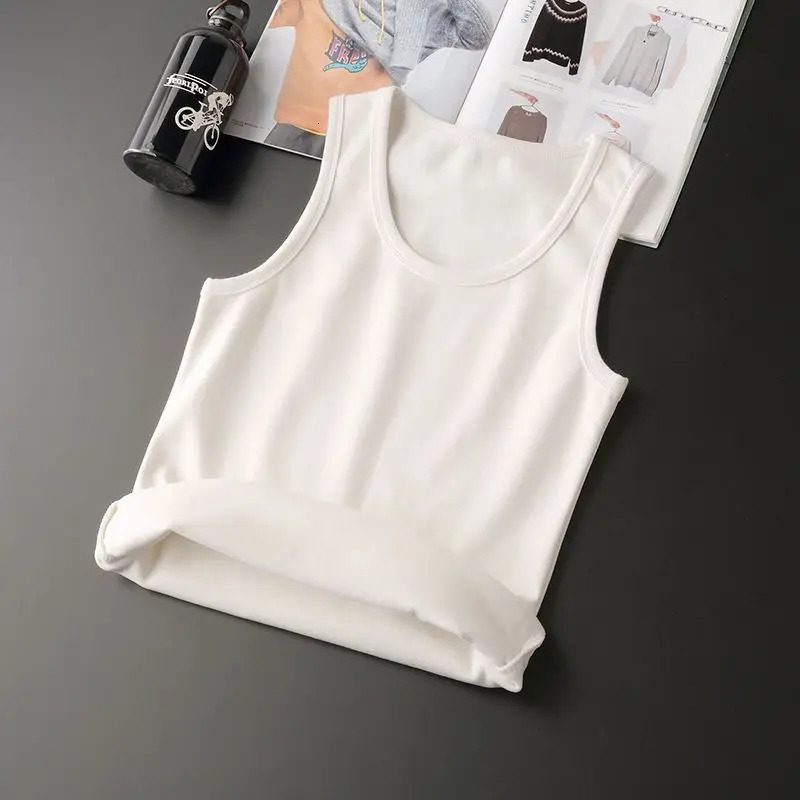 Autumn Winter Mens High Quality Thermal Underwear Tops Body Sleeveless Vest Invisible Warm Thick Underwears Top Men W22 241111