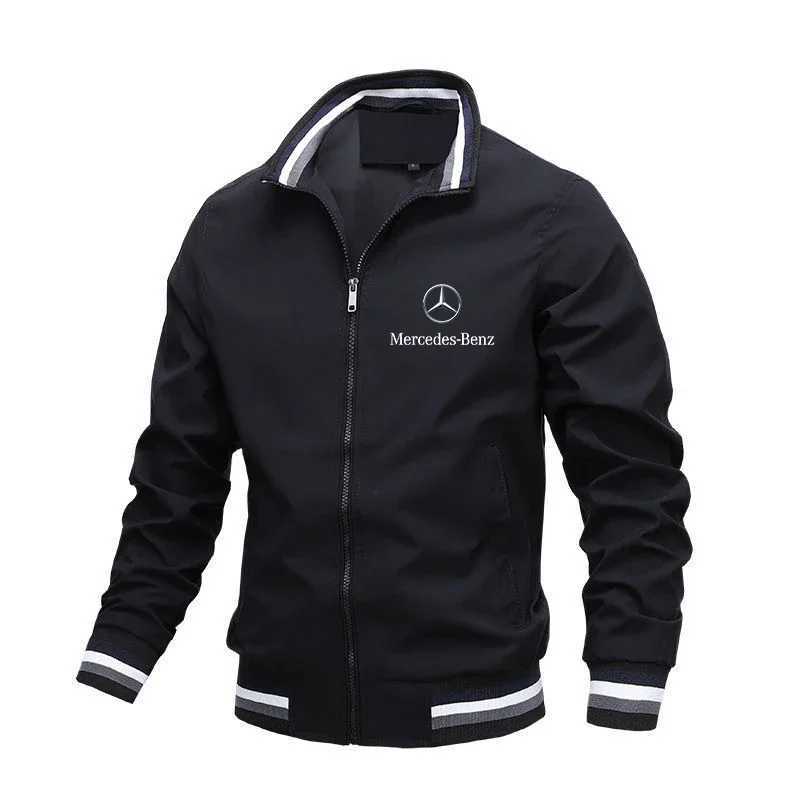 Men's Jackets Mens Autumn Jacket Mercedes Benz Luxury Car Printing Racing Jacket Sports Racing Team Customized Design Mercedes Mens Black S-5XL T241109