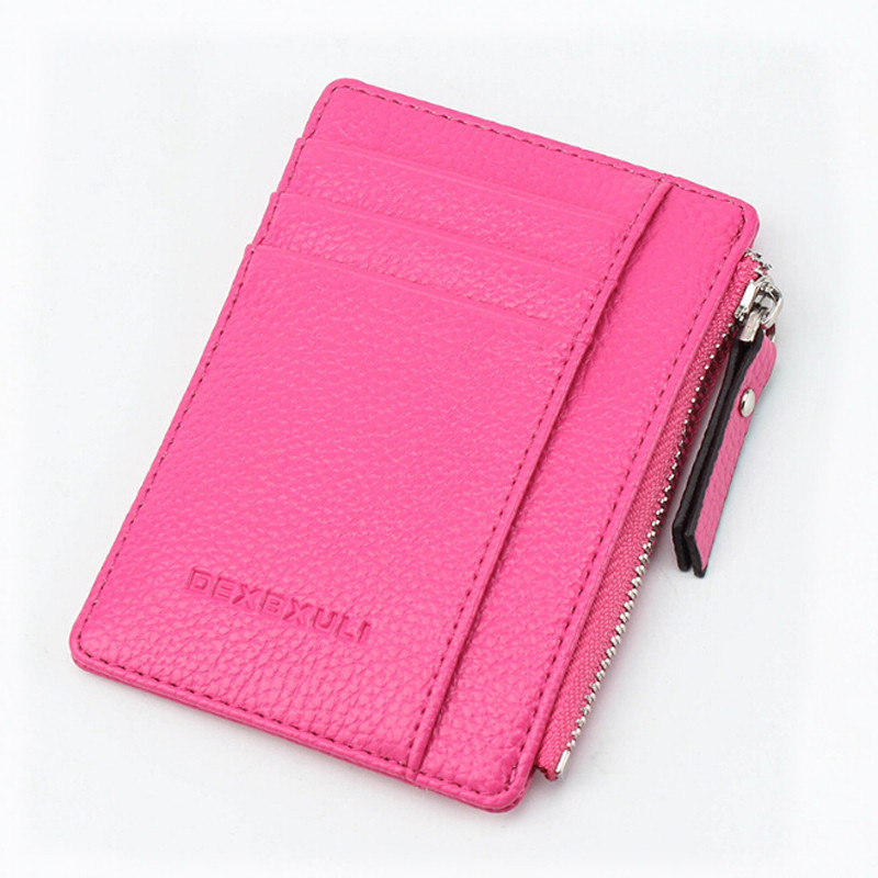 Mini Ladies PU Leather Holders 8 Card Slots Small Women Zipper Wallet Pocket Ultra Thin Coin Purse Y260206