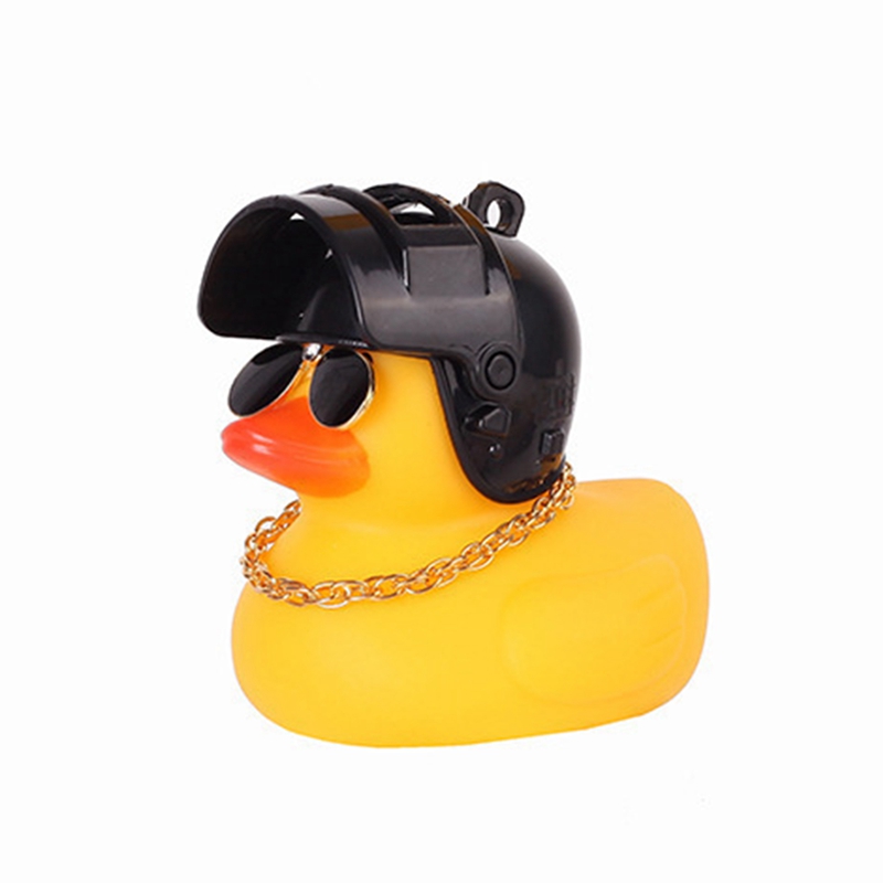 Cute Duck with Helmet Broken Wind Small Ornaments Bicycle Decor Cycling Driving Ducks with Propeller Bike Motorcycle Pendant