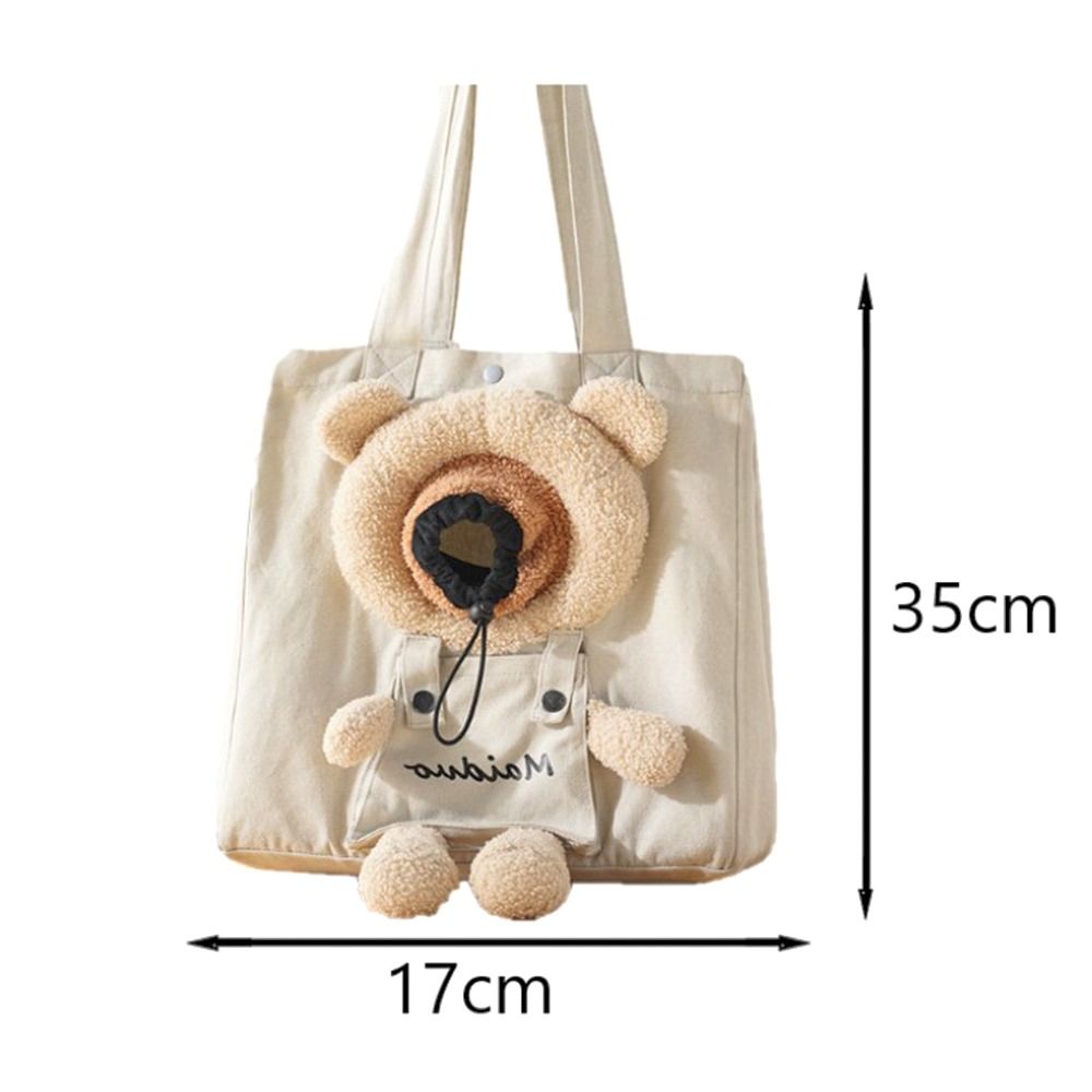Portable Canvas Handbag Puppy Messenger Bag Pet Knapsack Tote Cat Shoulder Bag Grinding Paws Toys Cat Scratcher Tree Wooden Pet
