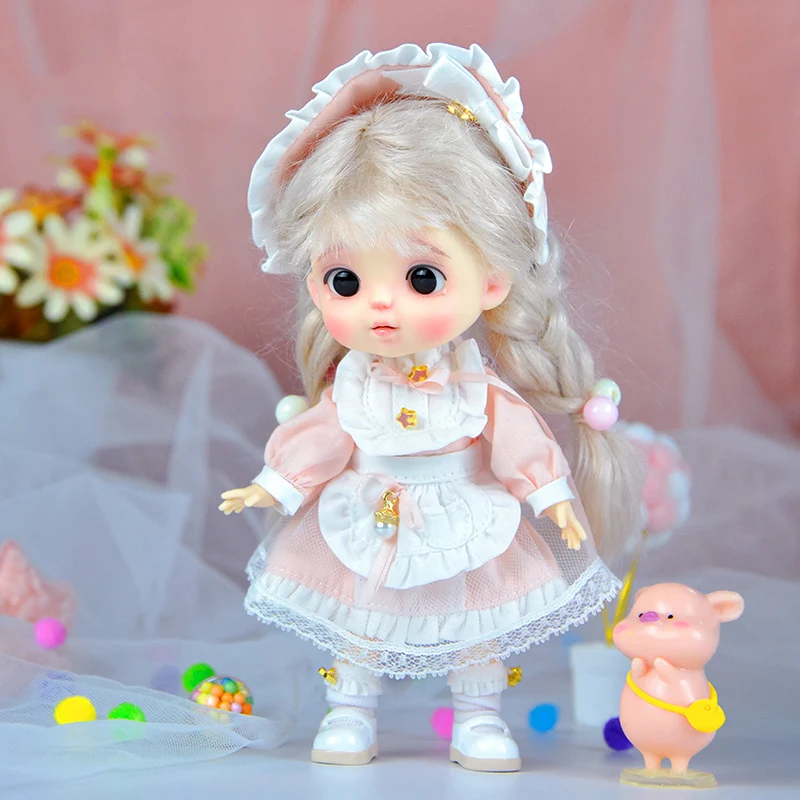Ob11 Whole Head Makeup With Glass Eyes for Obitsu Joint Doll Head Boys and Girls Toys 1/12 BJD Head Accessories