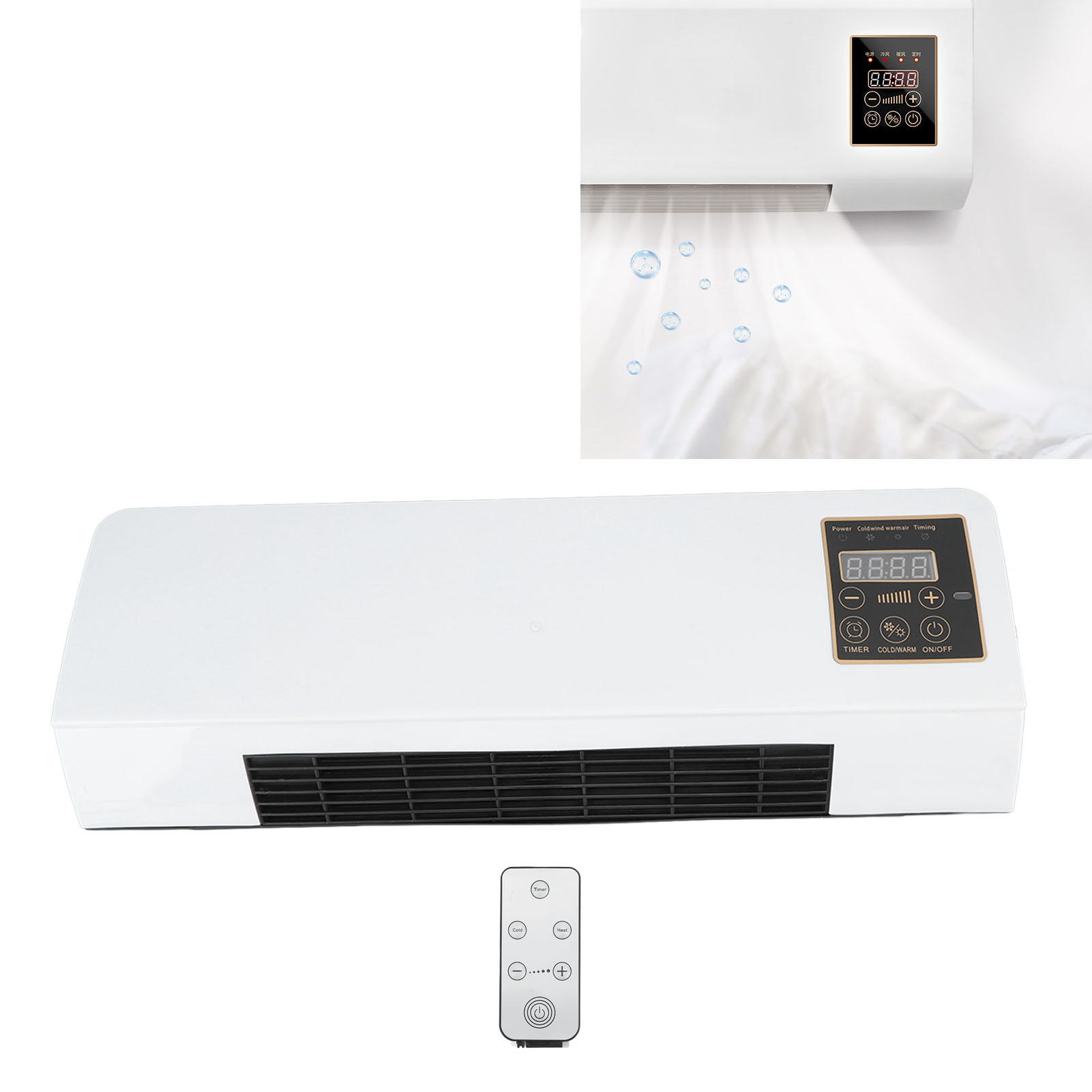 AC 220V Small Air Conditioner Heater Portable Wall Mounted Air Conditioning Hot Fan For Bathroom Bedroom