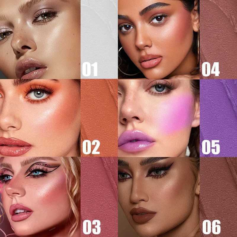 Blush Contour Highlighter Stick for Cheeks Eyes Lip Lightweight Dewy Finish Blush Stick Contour Natural Blusher Stick Makeup SetXJ241111