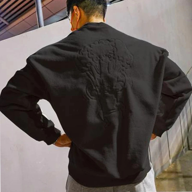 Mens Winter Gyms Cotton Hoodie Fitness Bodybuilding Sweatshirt Jacket High Quality Clothing 241111