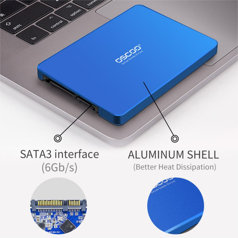 OSCOO HHD SATA3 2.5 "Internal Solid State 128GB 256GB 512GB 1TB HD SSD Hard Drive Disk for Laptop Desktop Notebook