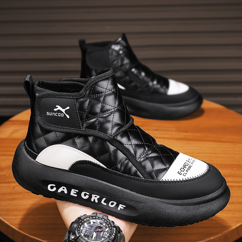 Men's Autumn/Winter New Style Plush and Thick High Top Sports Leisure Cotton Boots.