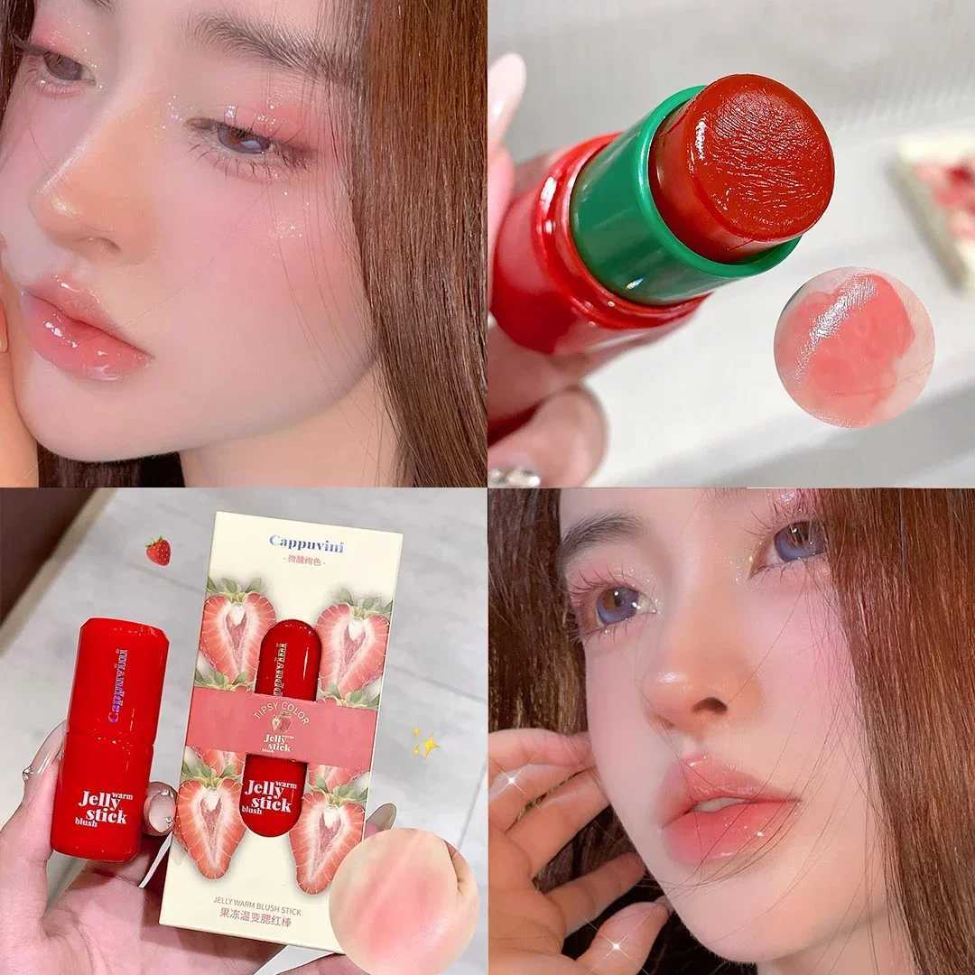 Monochrome Jelly Blush Stick Water Jelly Tint Stick Long-lasting Cheek Makeup Hydrating Stain Face Tint Milk Jelly Lip GlossXJ241111
