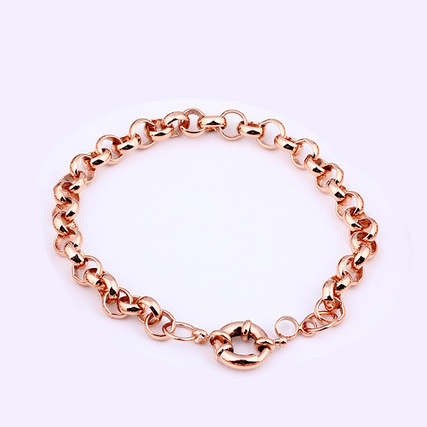 Gold Color Belcher Bolt ring Link Men Women Solid Bracelet Jewllery in 18-24cm Length 240613
