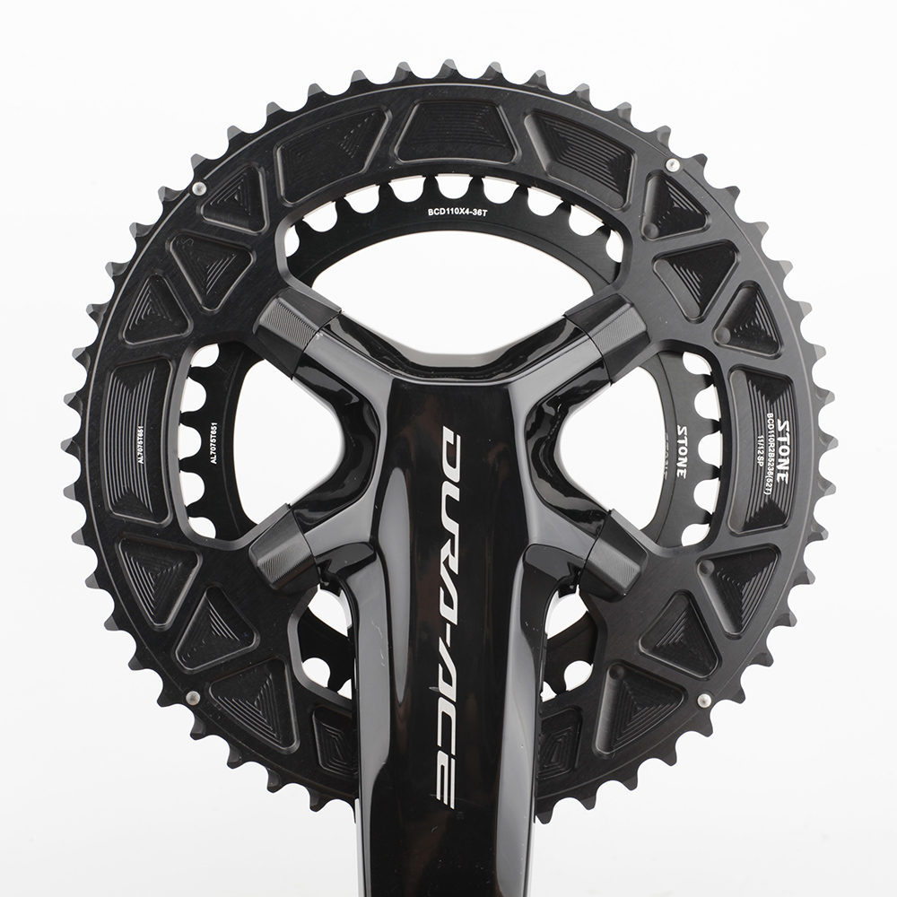 STONE Double Chainring BCD 110mm 4 Bolts for 105 R7100 Ultegra R8100 R9200 Dura Ace Road Bike Chainwheel Chain Ring