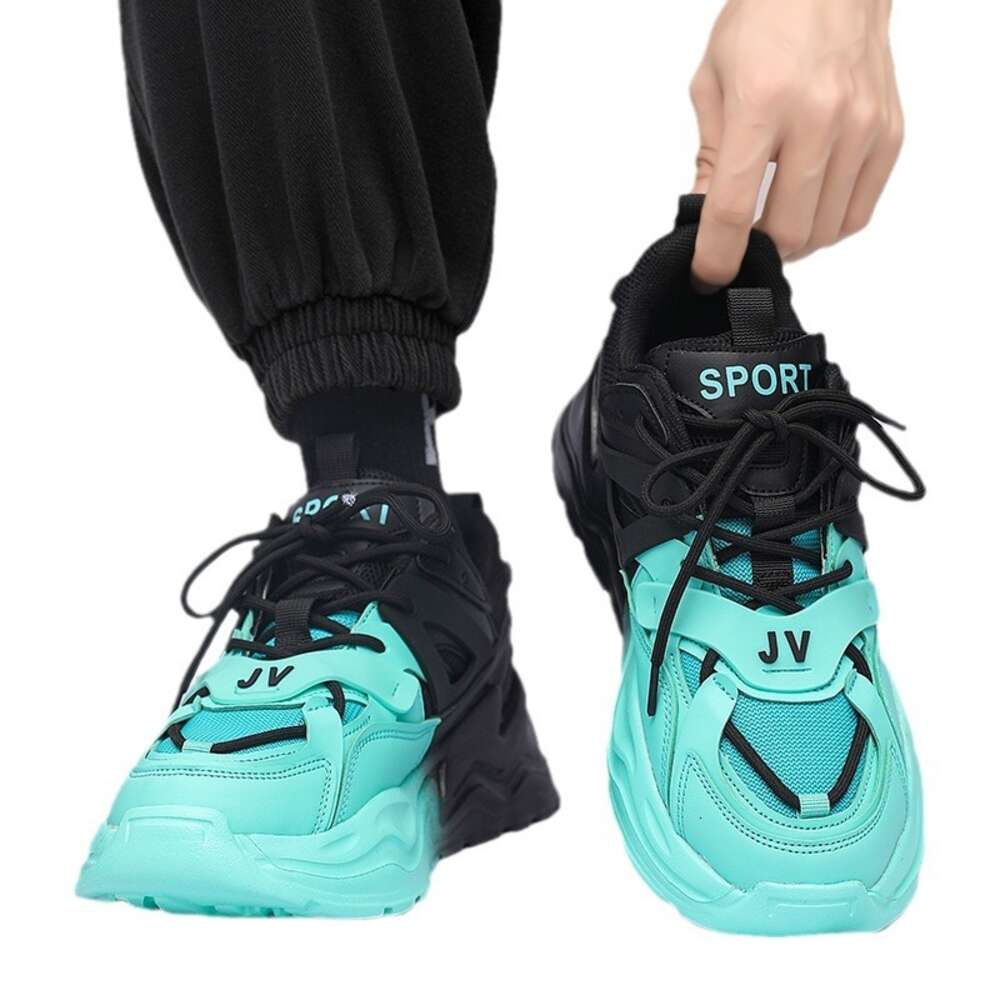 Instagram Dopamine Men's Mesh Breathable Gradient Super Fire Dad Student Thick Sole Autumn Trendy Shoes ddmythur