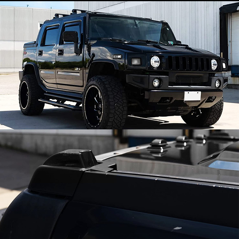 iJDM Car Front & Rear Cab Roof Marker Light Housings Compatible With For 2003-2009 Hummer H2 SUV/SUT,Replace OEM Amber/Red Lamps