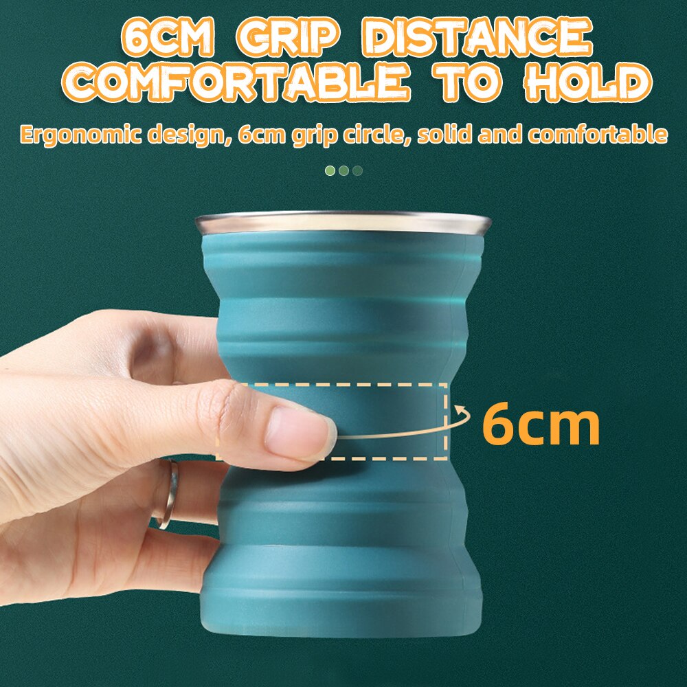 Portable Silicone Foldable Cup With Lanyard Heat Resistant Collapsible Cups Lid Folding Storage Travel Mug For Hot Water Z260202