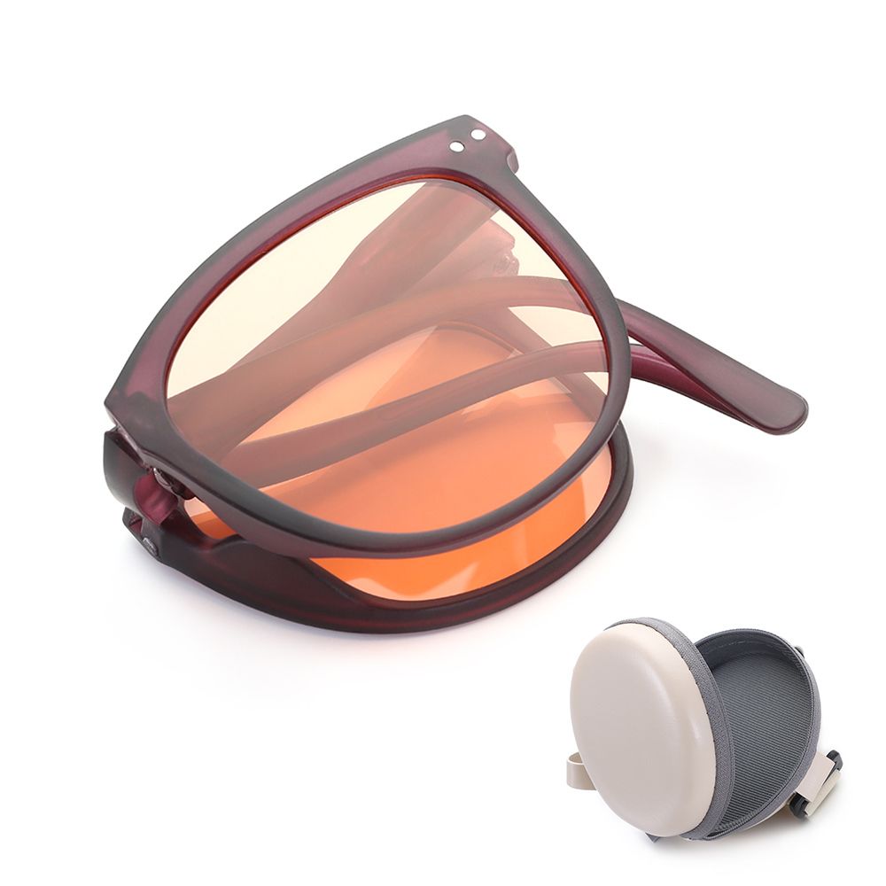 Vintage Eyewear Ultralight TR90 Frame Easy Carry Folding Sunglasses with Case Sun Glasses