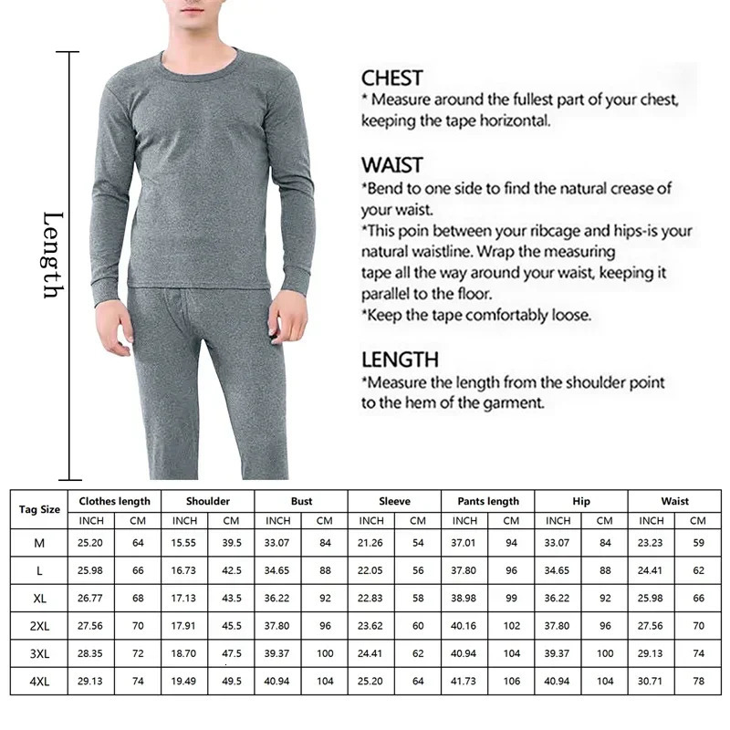 Winter Men Thermal Underwear Sets Long Pants Legging Homme Sexy Plus Velvet Pajamas Set Casual Thickened 241111