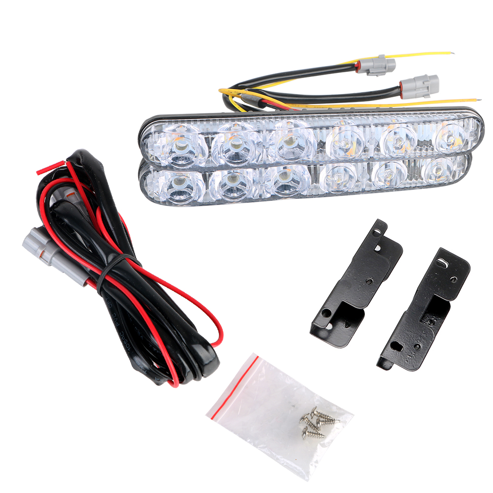 1 Pair DRL Universal Turn Signal Indicators Waterproof Auto Daytime Running Lights Car Daytime LED Light