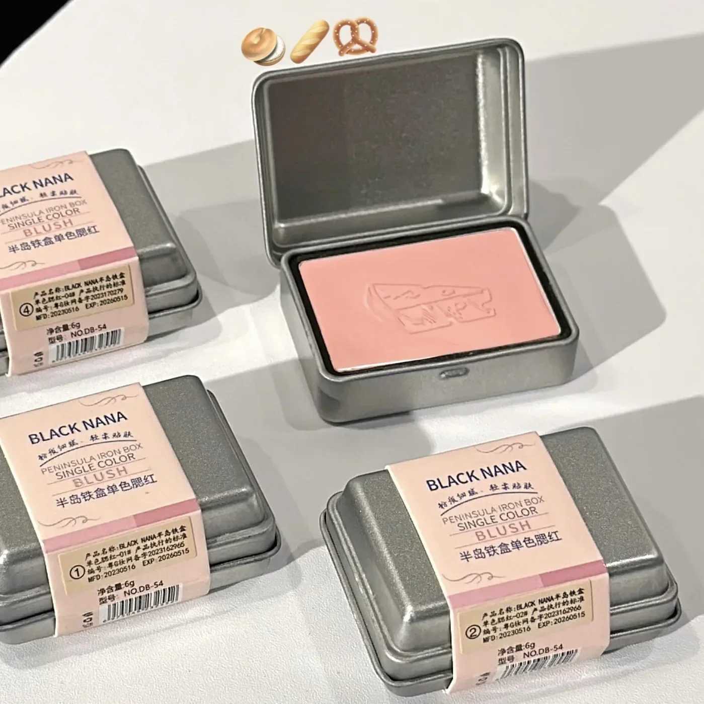Iron Box Blusher Mineral Powder Long-lasting Natural Cheek Contour Tint Pink Facial Blusher Cosmetics Single Color Blush PaletteXJ241111