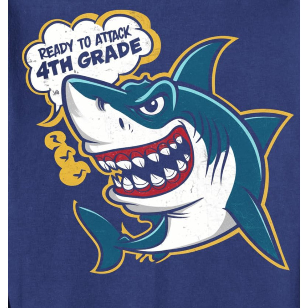 Long Sleeve Shirts for Men sweatshirt 4th Grade Shark Back To School Teacher Student Kids Funny Sweatshirt T shirt Tee Streetwear Casual tops clothes