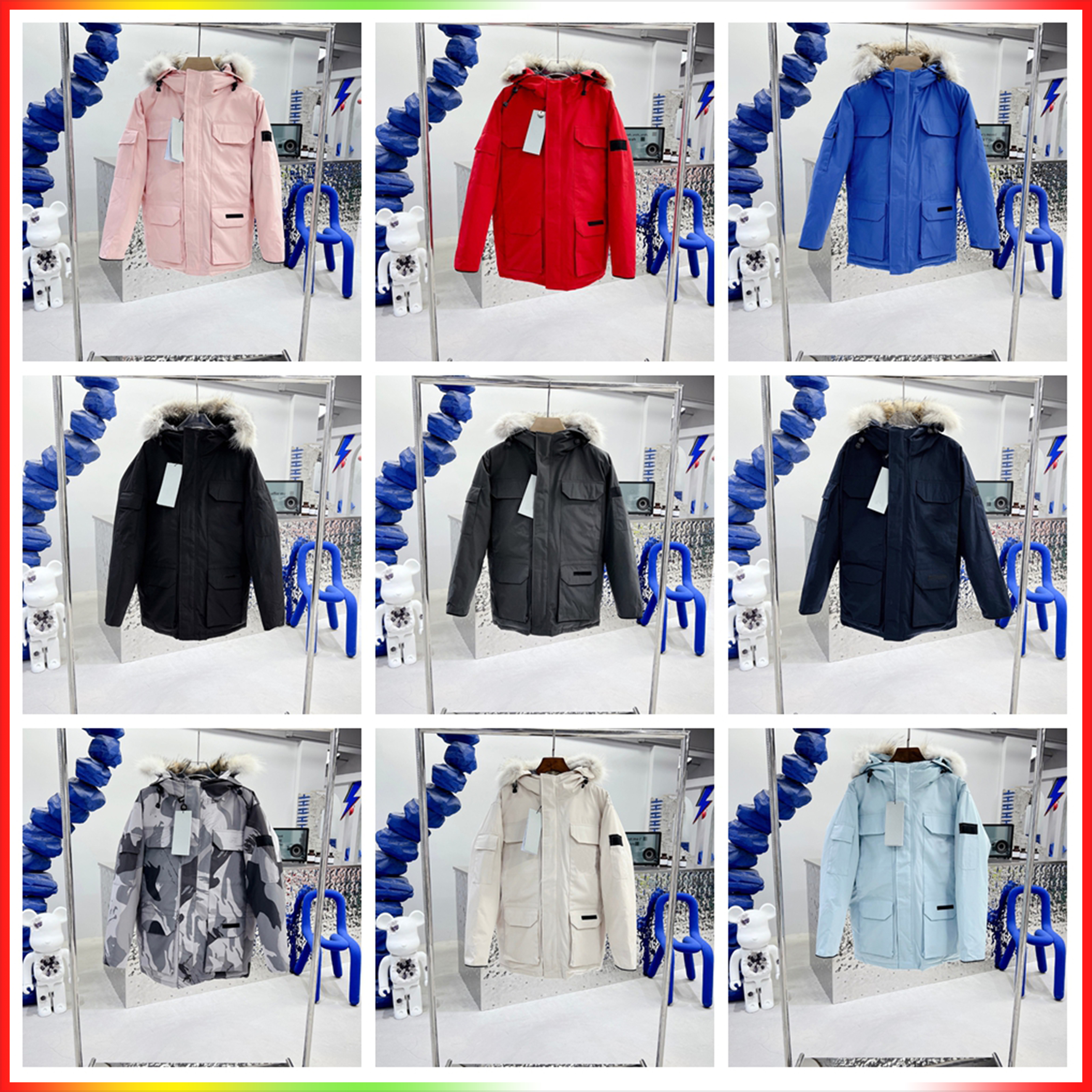 24ss Winter High Quality Mens goose down jacket Parka Thick Warm Fur Removable Hooded Down Jacket Women's Slim Coat High Outdoor Quality Badge clothing Jacket
