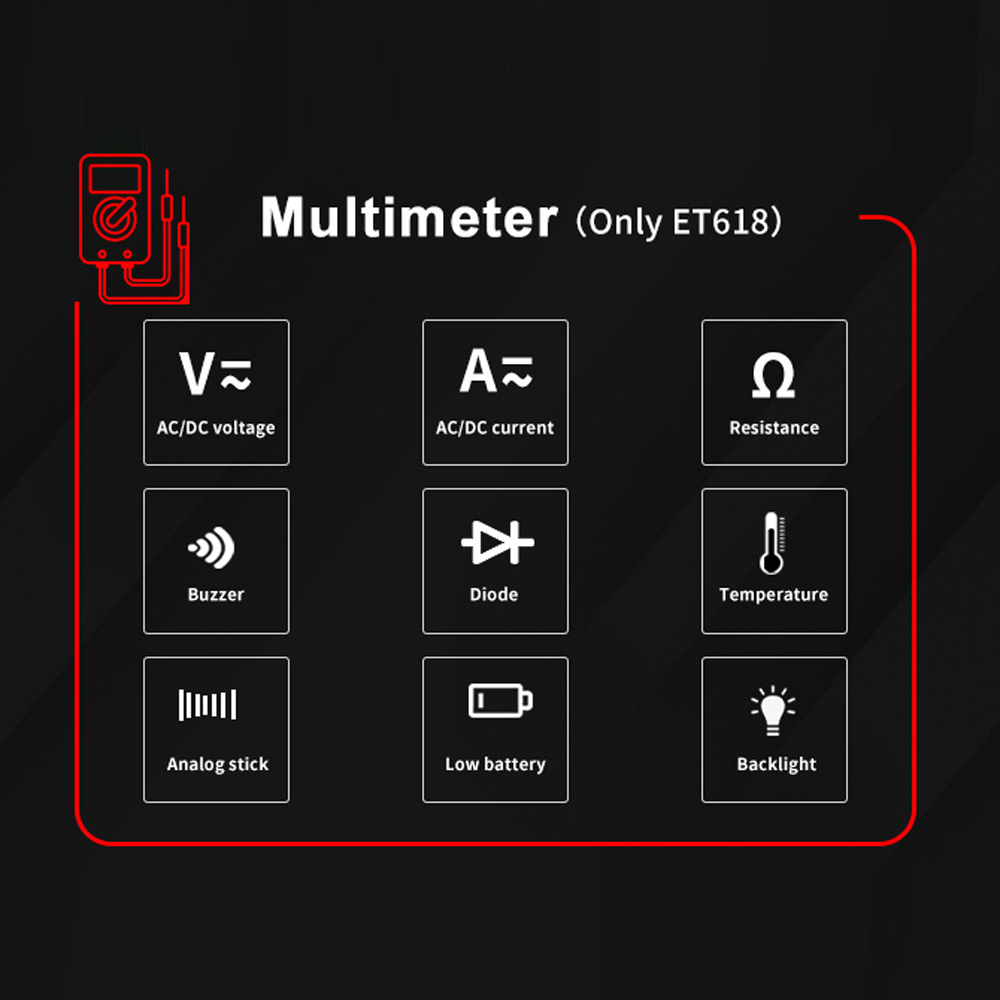 TOOLTOP ET618 ET616 Cable Tester Analogs Digital Search POE Test Cable Pairing Sensitivity Adjustable Network Cable Length Short