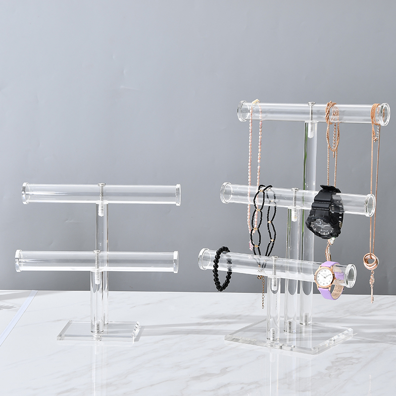 Clear Acrylic Bracelet Holder Stand Jewelry Display Organizer Shelf for Necklaces and Bracelets Jewelry Packaging & Display
