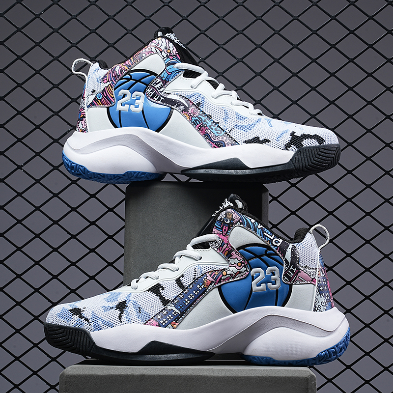 Men's Basketball Shoes Rubber Sole Cushioning Non-slip Sports Shoes Men Training Basket Sneakers Street Combat Basketball Boots