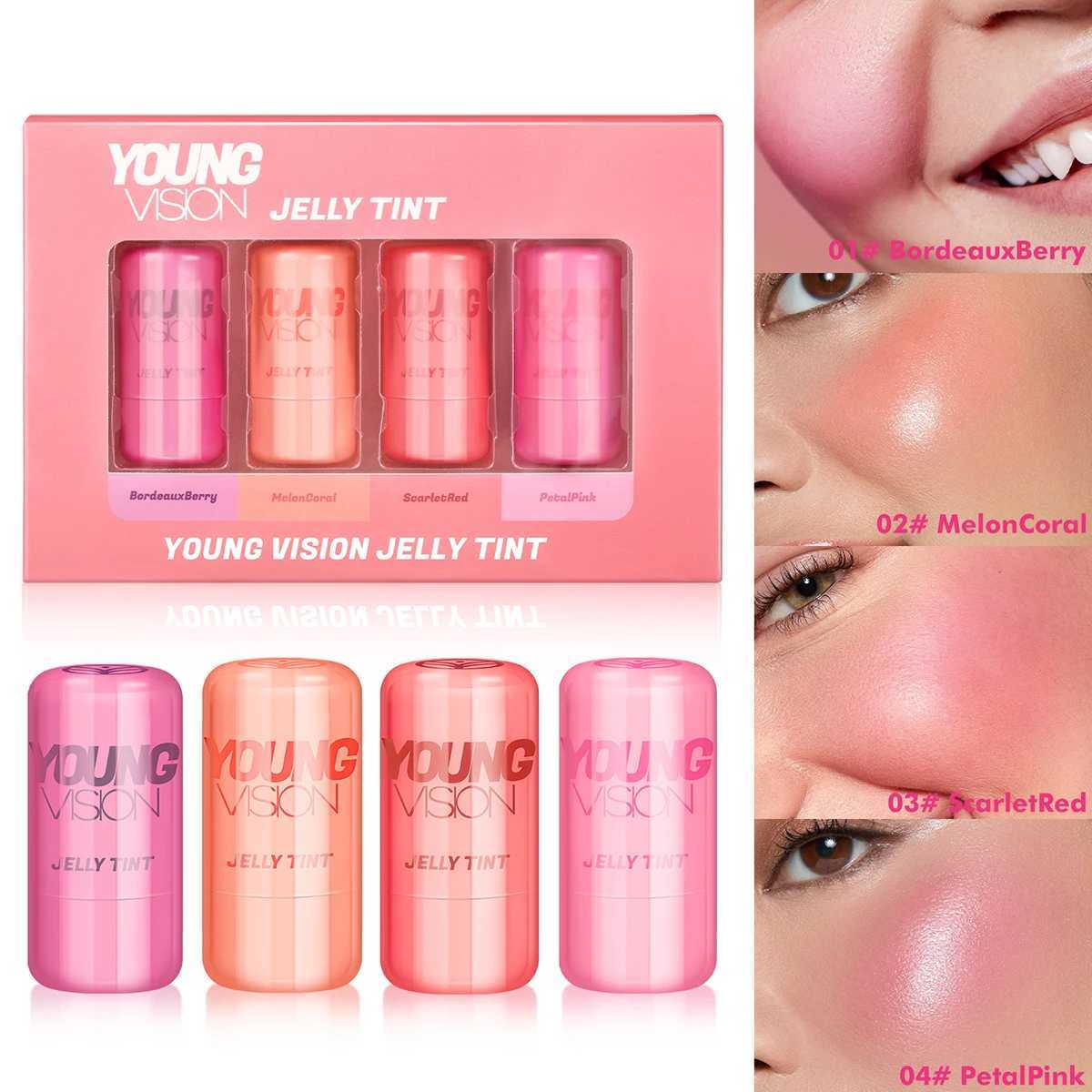 YOUNG VISION Multi-Color Jelly Blush Stick set Pinberry Lip Dye Stick for Lip and Cheek Natural and Easy Tinting Lip Gloss StickXJ241111