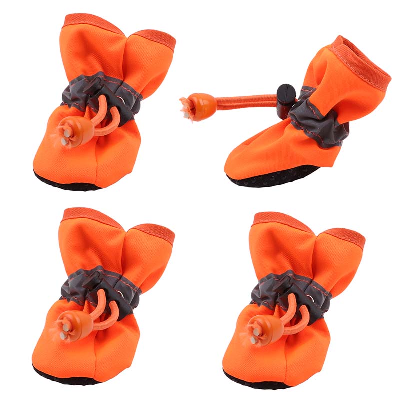 4pcs Waterproof Pet Dog Shoes Anti-slip Rain Snow Boot Thick Warm For Small Cats Dogs Puppy Dog Socks Booties