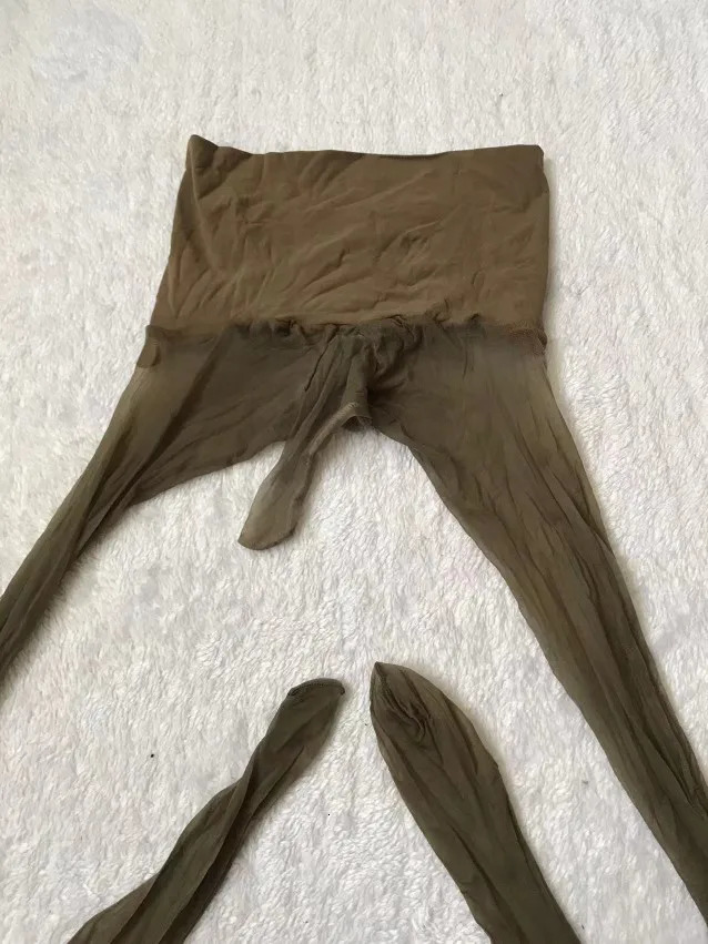 Ultra-thin See Through Men Stockings Pantyhose High Waist Elastic Sexy Leggings Tights 240401